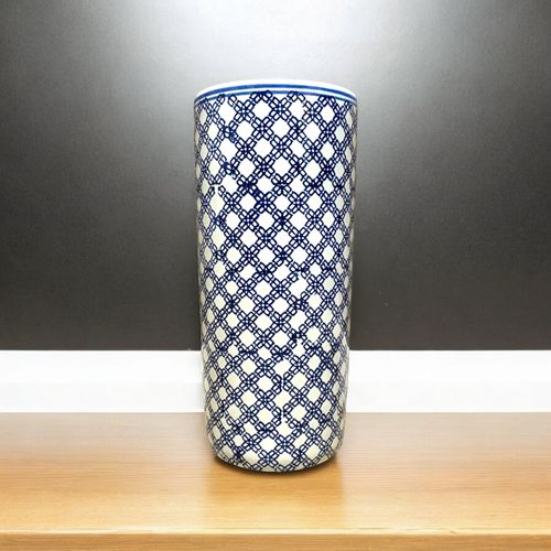 18" ROUND BLUE & WHITE UMBRELLA STAND