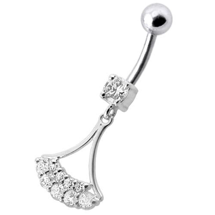 Fancy  Jeweled Dangling Belly Navel Ring Body Jewelry