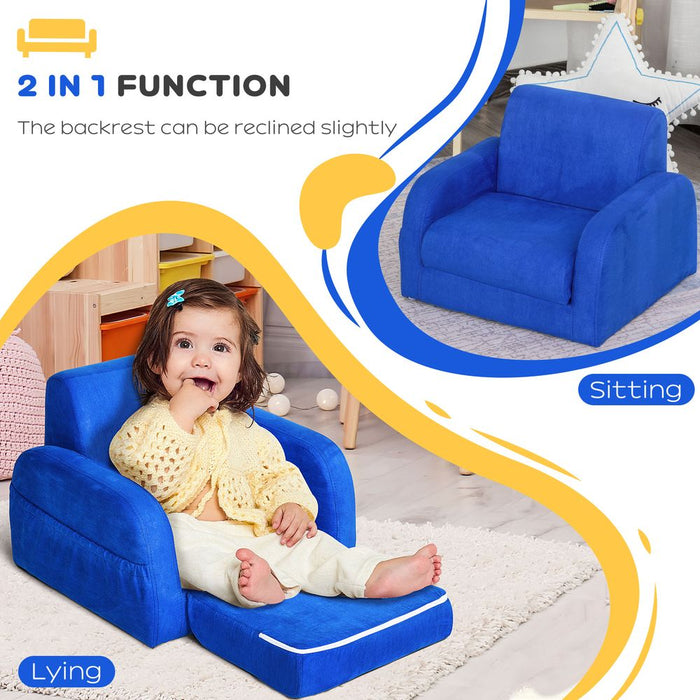 Premium Quality 2-in-1 Kids Sofa: Armchair, Bed, Couch - Toddler Sofa, Baby Bed - Fold Out, Flip Open - Durable & Stylish