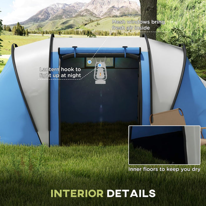 Outsunny 2 Bedroom Camping Tent with Living Area, 3000mm Waterproof