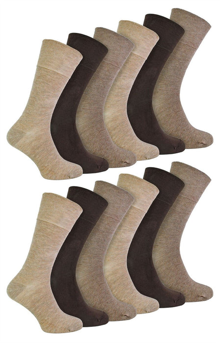 IOMI Footnurse - Mens 12 Pair Bamboo Non Elastic Socks