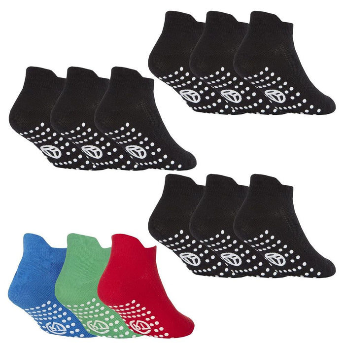 12 PAIRS - Boys Gym Socks with Grips