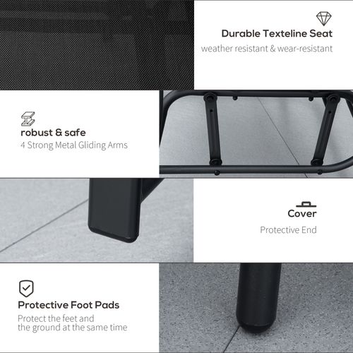 Double Glider Rocking Chairs Gliding Love Seat with Middle Table Conversation