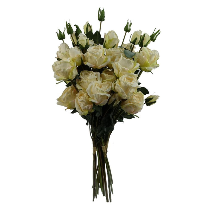 6 x 60cm Cream Rose Artificial Flower Sprays - 24 Flowers 18 Buds