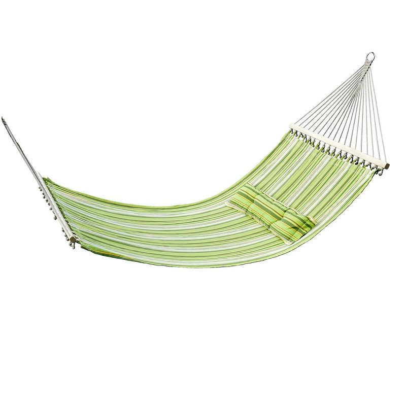 Outdoor Double Hammock Swing Bed - Premium Cotton with Pillow
