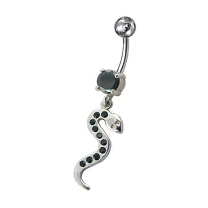 Fancy Jeweled Snake Dangling Belly Ring