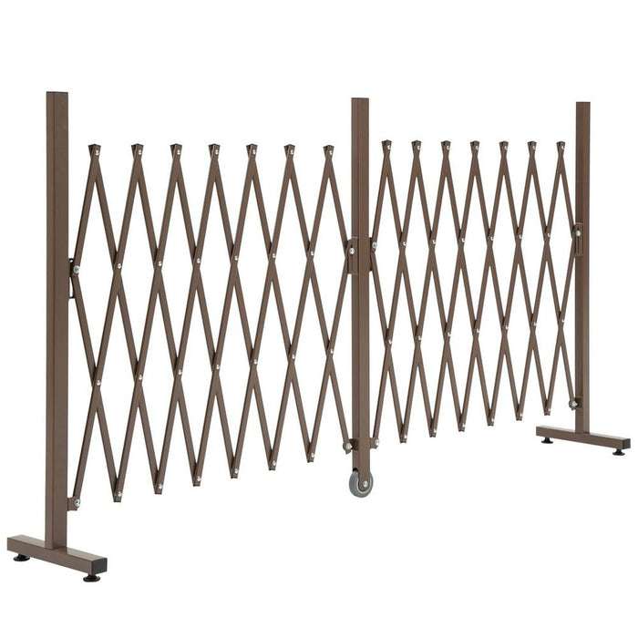 Premium Outsunny Foldable Garden Screen Panel - Durable Aluminium Alloy Fence - Dark Brown - Multiple Uses - Easy Installation