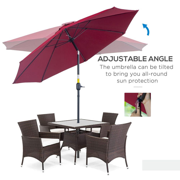 Premium Outsunny 2.6M Red Umbrella - High-Quality Shade Solution for Summer