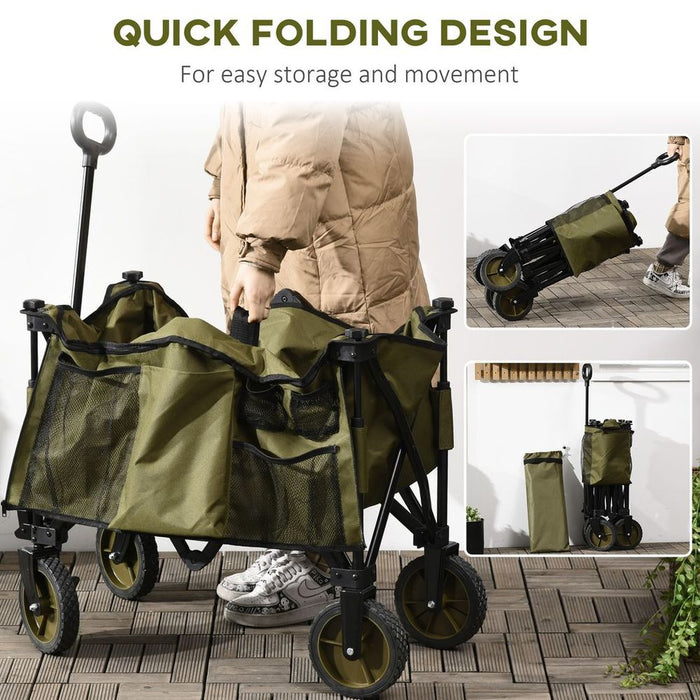 Folding Garden Trolley: Collapsible, Steel, Camping Trolley with Board - Best Quality, 100kg Load