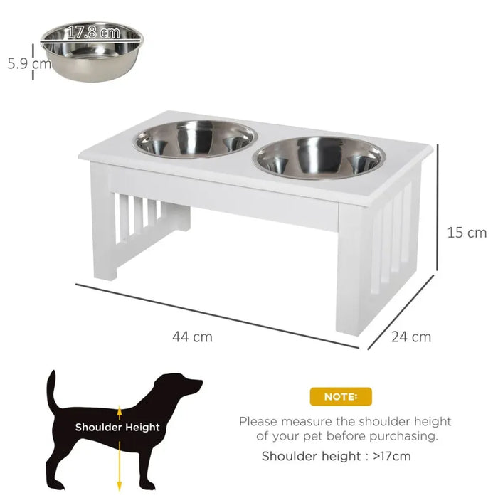 Premium Elevated Pet Feeder - Stainless Steel Bowls Stand for Small Dogs - Healthier Eating - Non-Slip Base - Easy to Clean - Durable Design