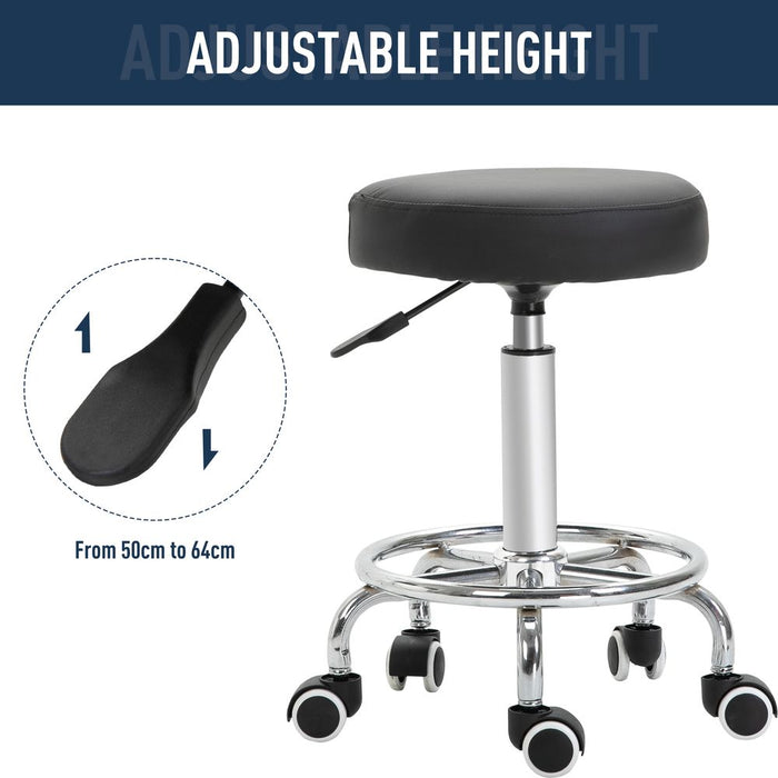 Comfortable Adjustable Stool PU Leather with Footrest - Professional Quality