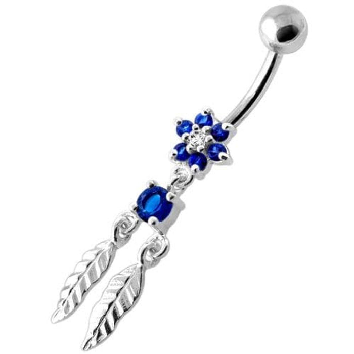 Flower with Dream Catcher Navel belly Bar