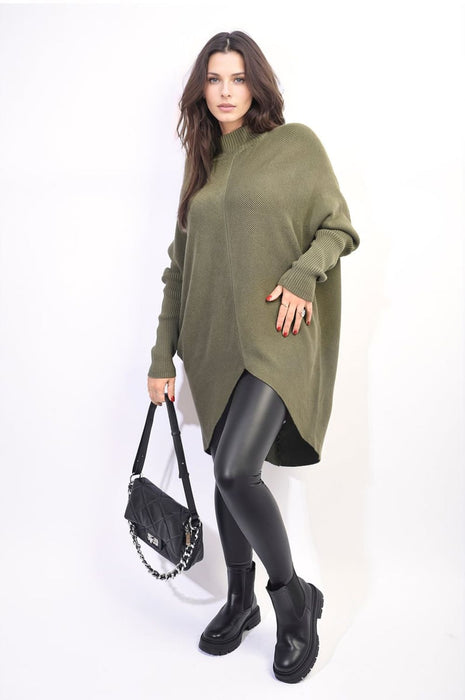 Turtle Neck Longline Knitted Jumper - Cozy & Chic Winter Essential