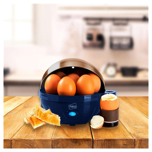 Neo Blue and Copper Electric Egg Boiler Poacher and Steamer