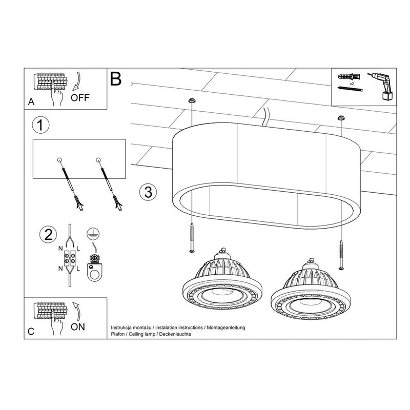 Scandi Design Wood Ceiling Lamp - Basic Series, GU10