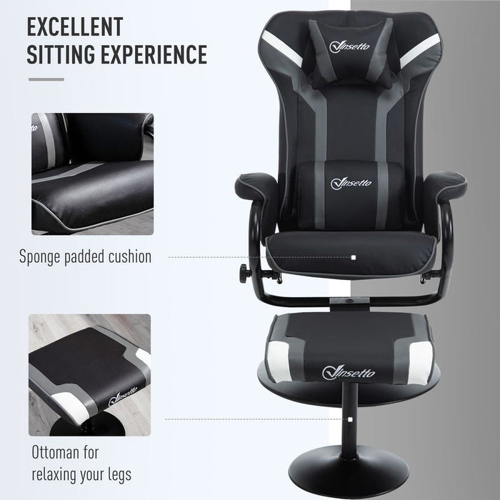 Premium Racing-Style Video Game Chair Set, Deep Grey - High Quality & Comfort