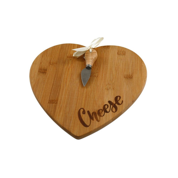 Premium Bamboo Heart Cheese Board - Includes Knife - High Quality & Stylish