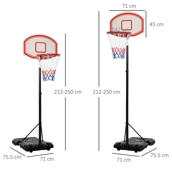 Pro-Grade Adjustable Basketball Stand | Sturdy Steel Frame | 175cm-215cm Height | HOMCOM