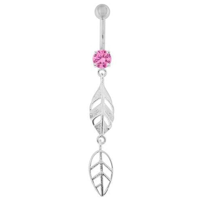 Fancy Dangling Leaf's Navel Belly Button Ring