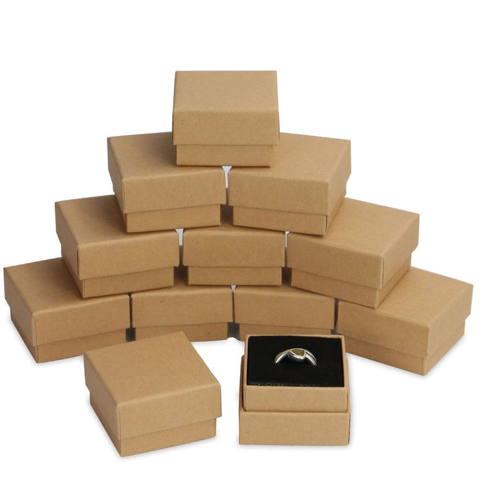 Personalized Kraft Ring Boxes - 24 Pack | Secure & Decorative Storage | Pukkr