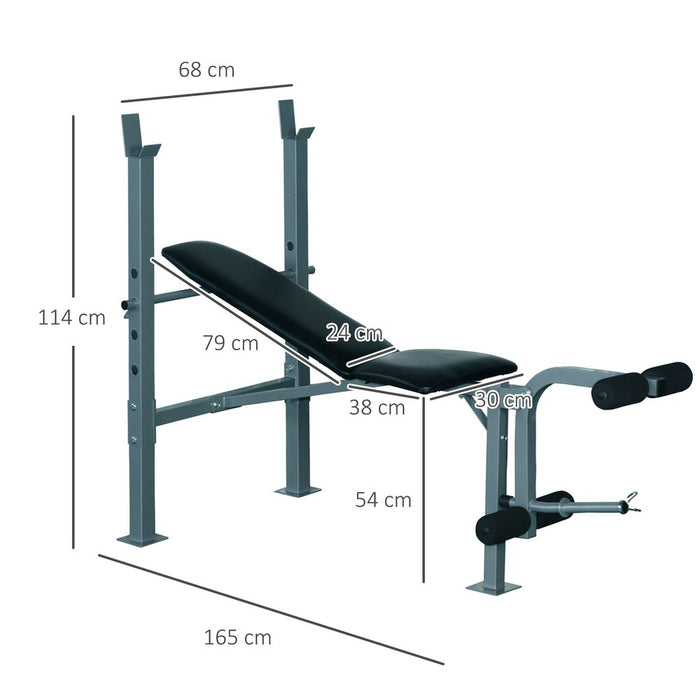 Premium Adjustable Weight Bench - Maximize Your Workouts with HOMCOM Gym Bench - Durable Steel Frame - Supports 200Kg - Ideal for Home Gym