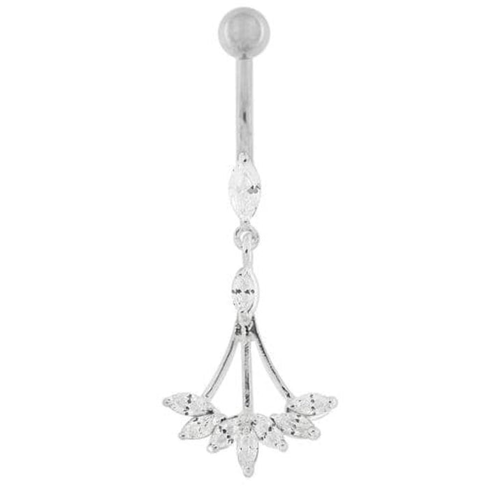 Jeweled Dangling Floral Chandelier Belly Button Ring