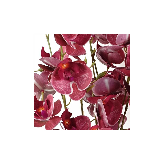 Pack of 6 x 80cm Dark Pink Artificial Mini Orchid Stem