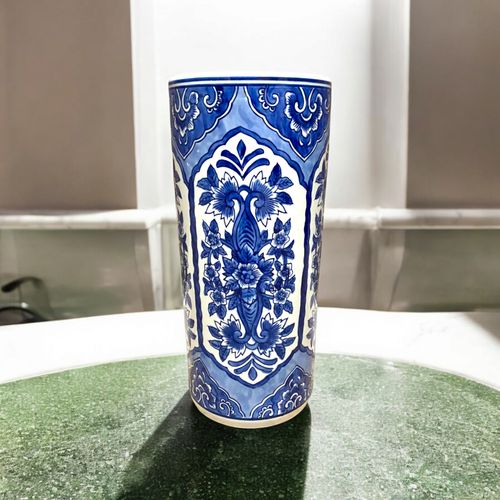 18" BLUE WHITE UMBRELLA STAND