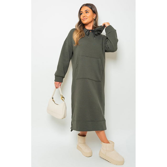 Kangaroo Pocket Long Loose Hoodie