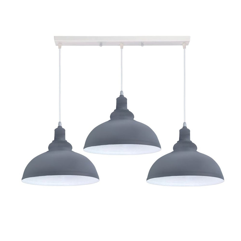 Industrial Vintage Loft Kitchen Bar 3 Lights Fittings Ceiling Curvy Metal E27