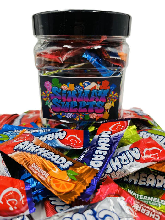 Delicious Mini Airhead Jar: Assorted Fruit Flavors, 56 Individually Wrapped Pieces, Imported from USA