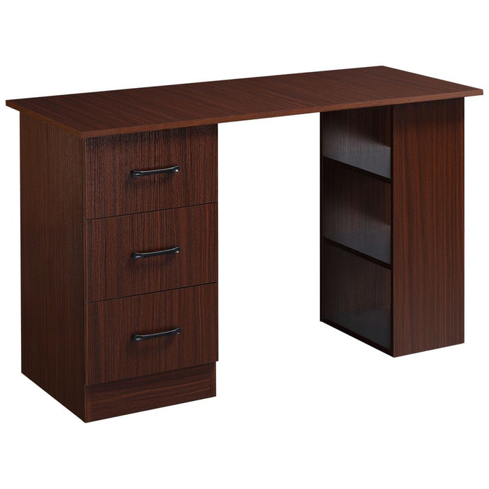 HOMCOM Computer Desk w/ Storage, Writing Table for Home Office, Brown