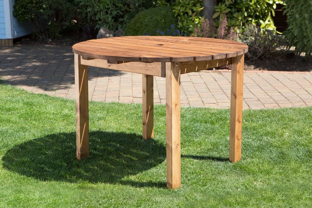 Charles Taylor Small Round Table - Hand Finished, UK Made, Sustainably Sourced Wood - Rustproof Bolts - 10 Year Guarantee!