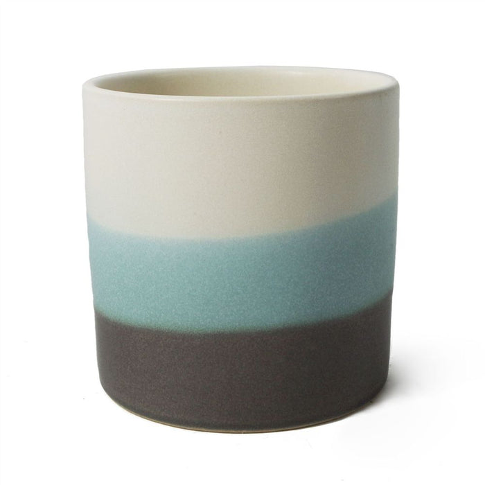 Luxurious 12cm Blue Sand Stripe Ceramic Planter