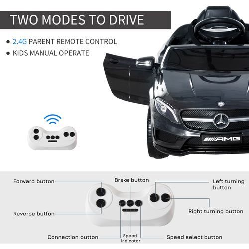 6V Licensed Mercedes Benz Kids Ride On Car W/ Remote Light Music Black