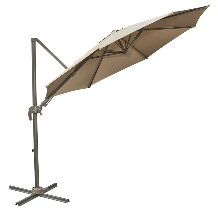 3 m Beach Hanging Umbrella Parasol-Khaki