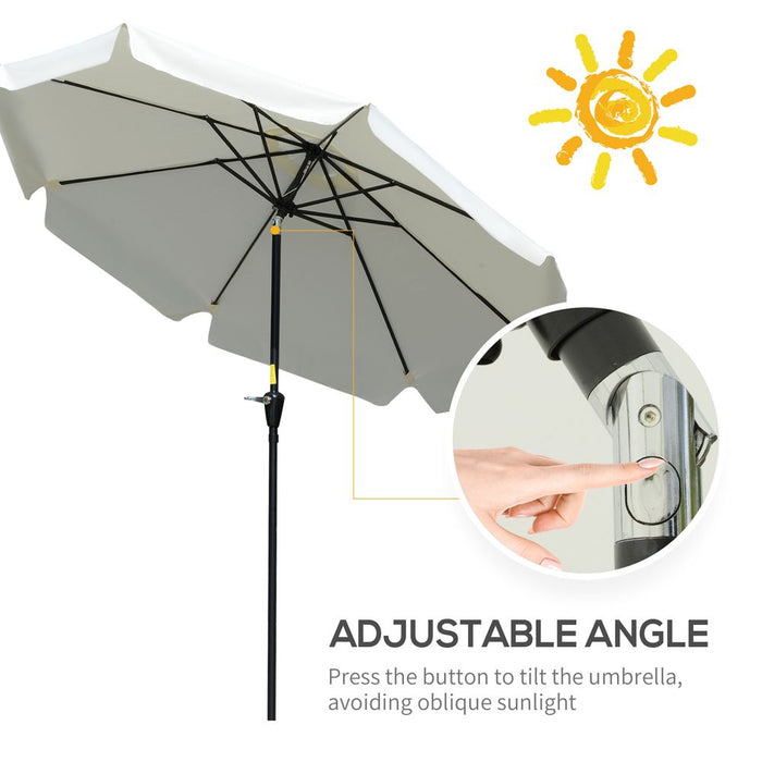 Premium 2.66m Cream White Patio Umbrella- High-Quality Outdoor Shade & Protection for Garden Events!