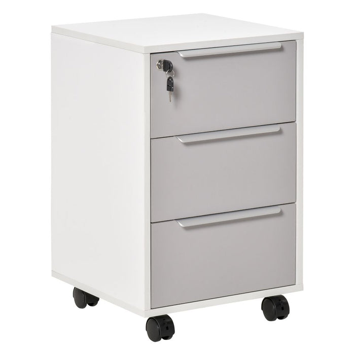 Premium 3-Drawer Locking File Cabinet | Mobile Chest | Side Table - High Quality & Easy to Move