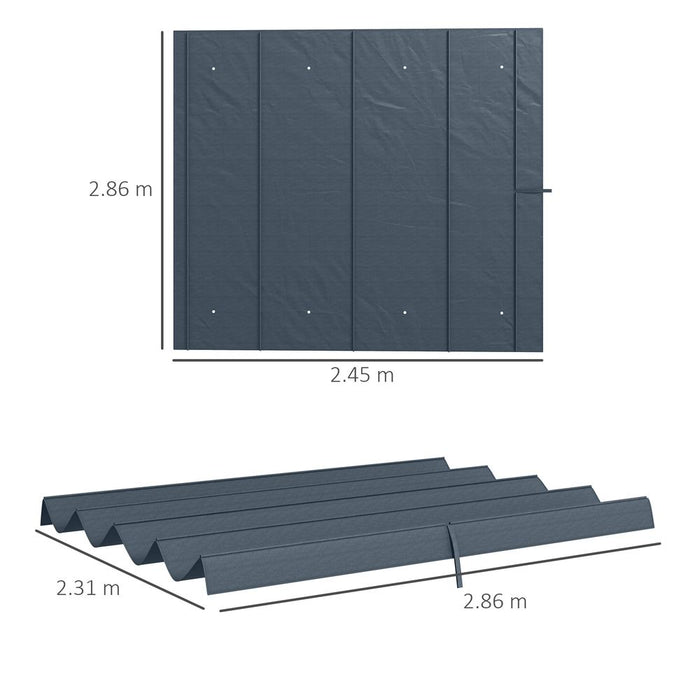 Outsunny Pergola Sun Shade Cover Roof Replacement for 3 x 2.15m Pergola, Grey