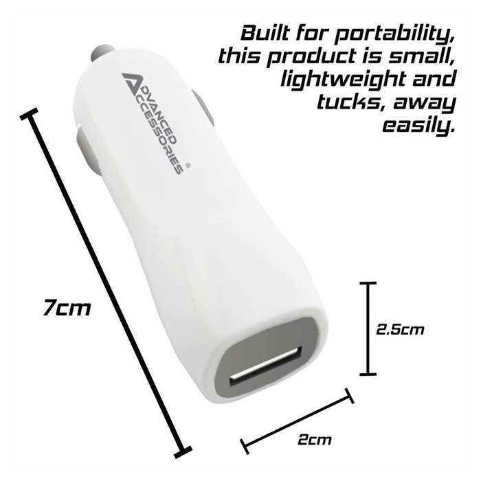 AA CHARGE-IT USB Car Charger-White