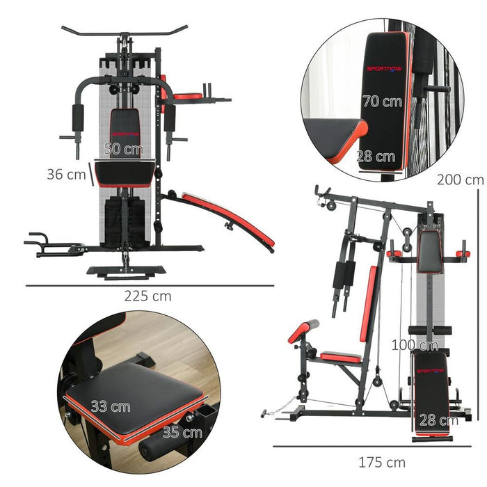 Ultimate Home Gym: Multi-Station Workout System with Sit Up Bench, Push Up Stand, Dip Station