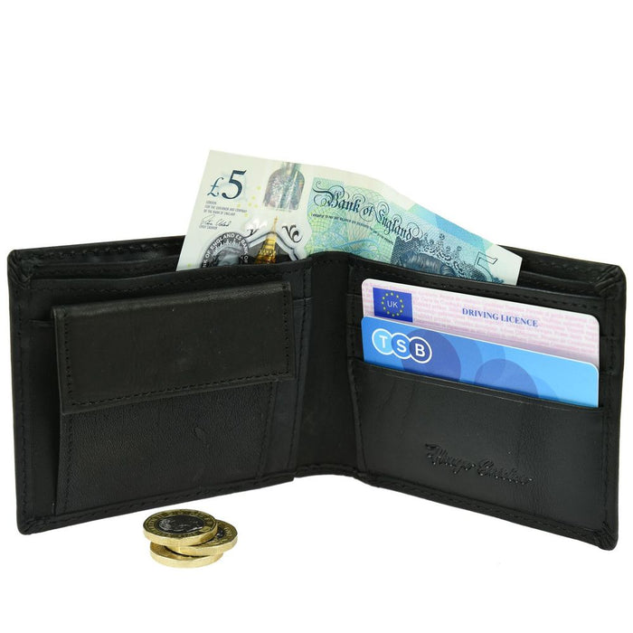 Hugo Enrico Coin Pouch Wallet - Black Design 9 (SEND WITHOUT BOX)