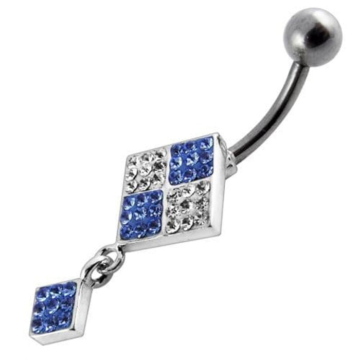 Silver Fancy Dangling Banana bar Navel Belly Ring