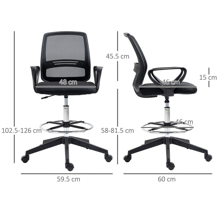 Drafting Chair Tall Office Chair with Adjustable Height and Footrest