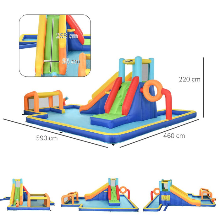 Outsunny Kids 6 in 1 Bouncy Castle with Blower, Carrying Bag for 3-8 Years