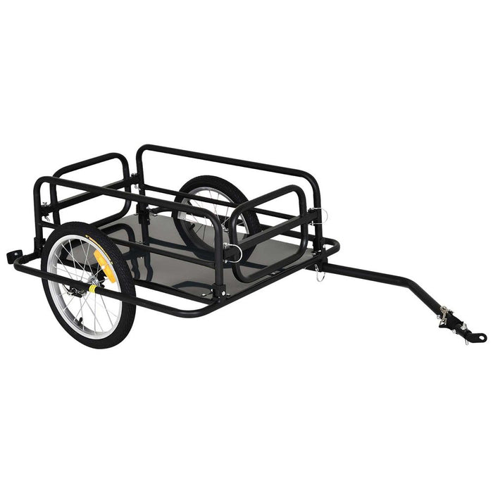 Folding Bike Cargo Trailer Extra Storage Carrier-Black