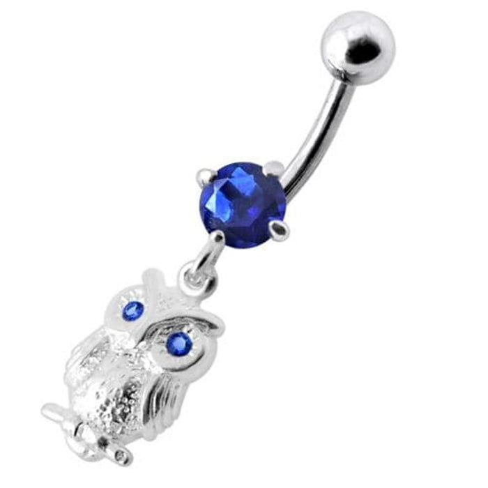 Jeweled Owl Navel Ring