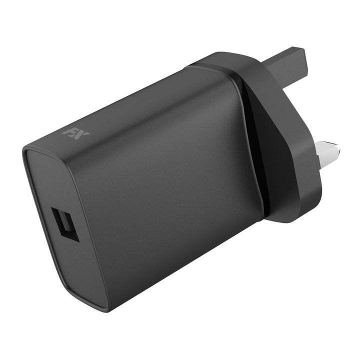 FX Mains Charger USB 1A | Compatible for USB Devices | Black | Lightweight & Compact