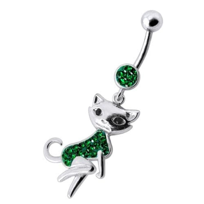 Dancing Cat Dangling Belly Ring