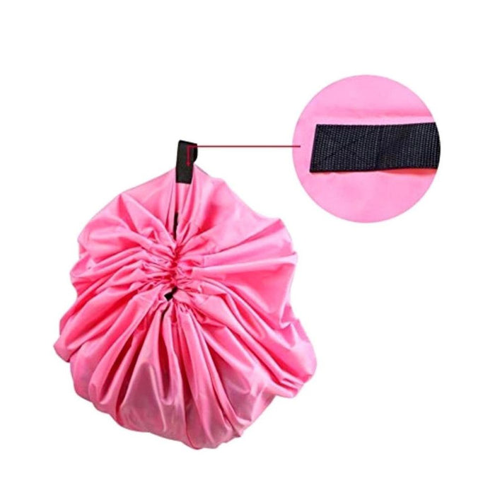 Doodle Pink Nylon Toy Storage Bag & Play Mat - Organize & Play in Style!